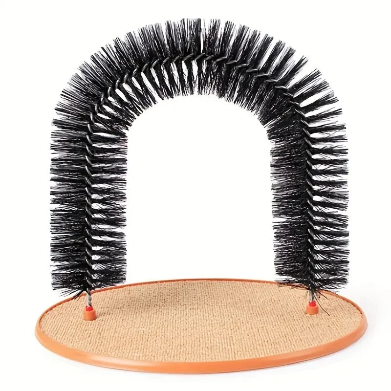 Cat Toy Arch Self-Groomer & Scratching Pad with Massage Brush