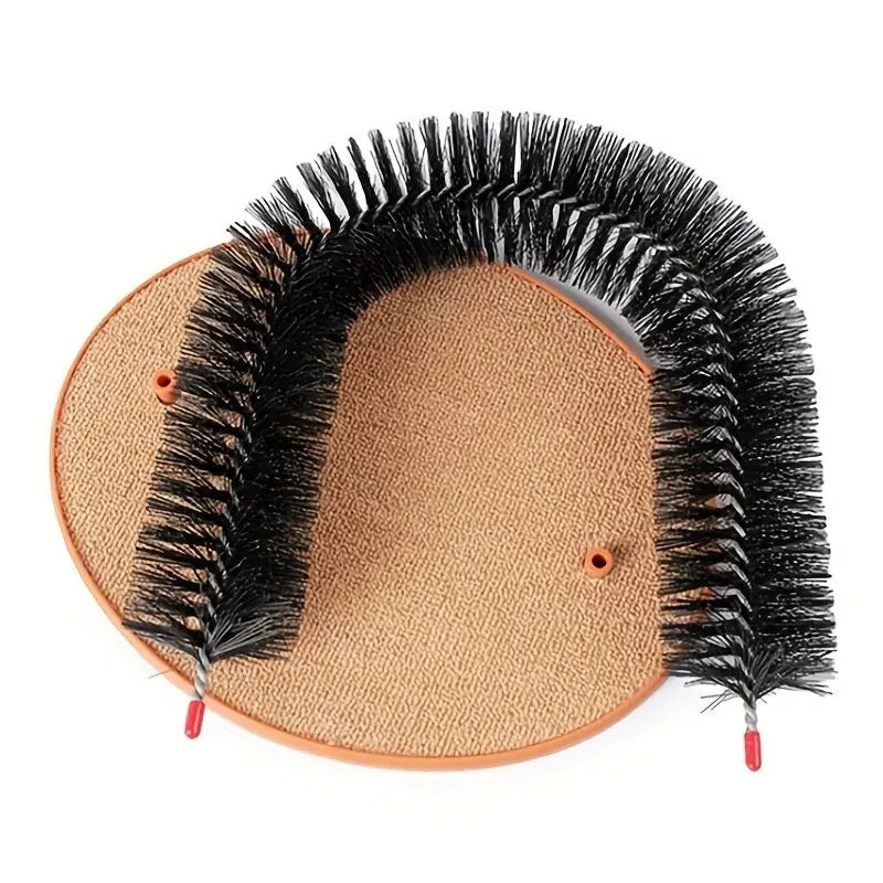 Cat Toy Arch Self-Groomer & Scratching Pad with Massage Brush