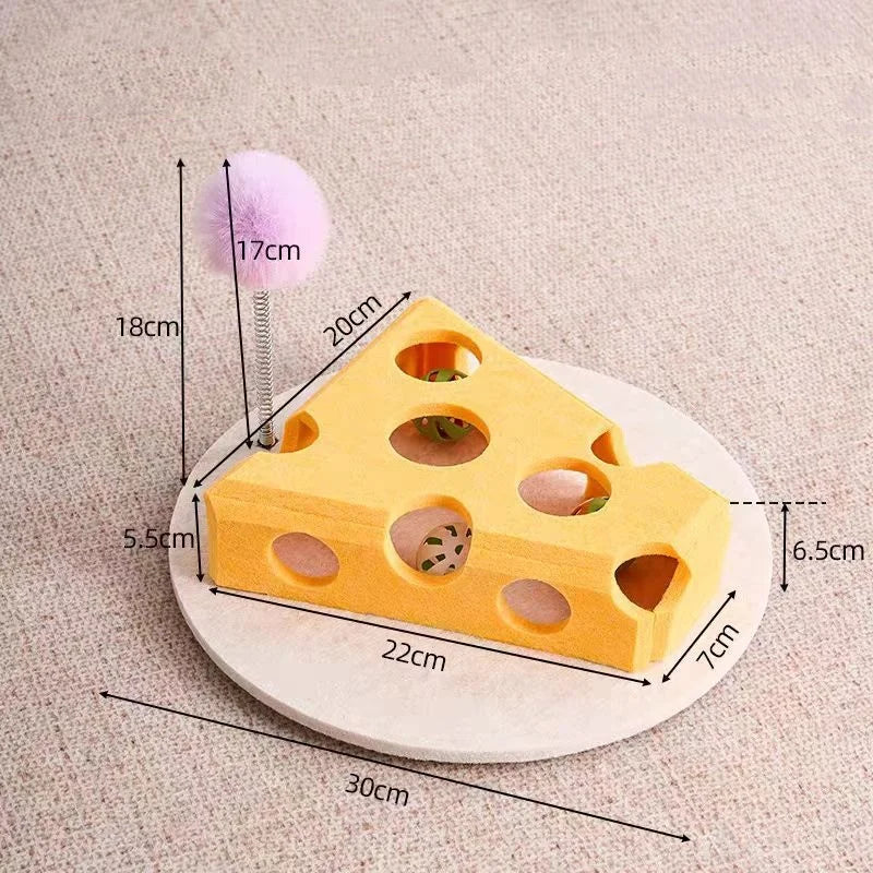 Interactive Cat Puzzle Maze Toy | Felt Box with Bell Ball