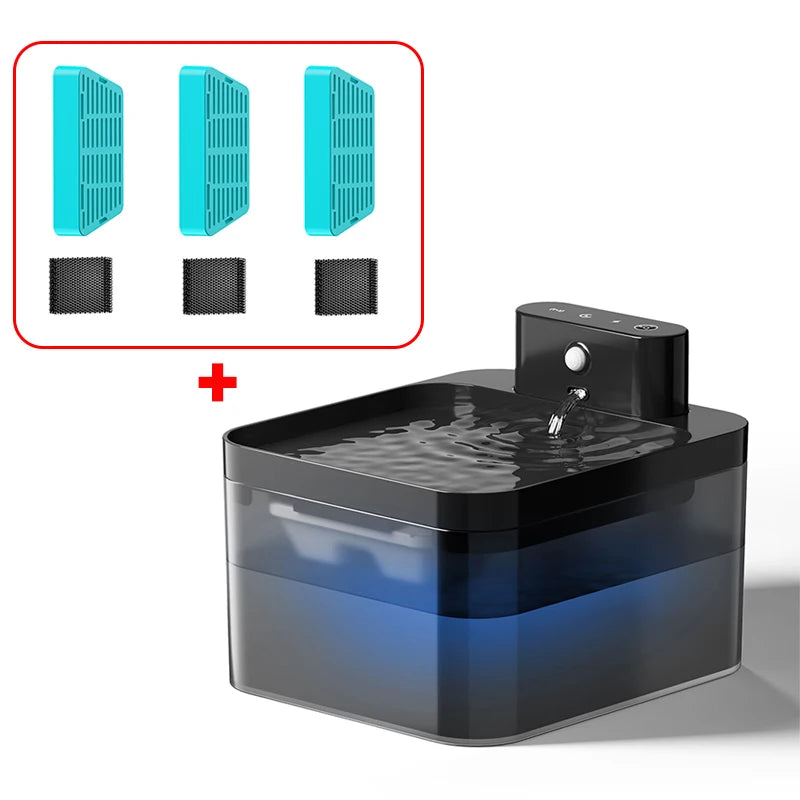 Automatic Pet Water Fountain | Wireless Rechargeable Dispenser for Cats and Dogs | Infrared Smart Sensor