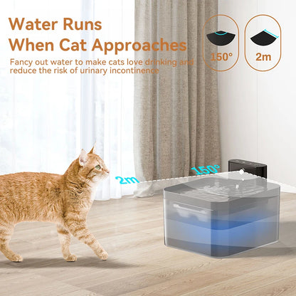Automatic Pet Water Fountain | Wireless Rechargeable Dispenser for Cats and Dogs | Infrared Smart Sensor