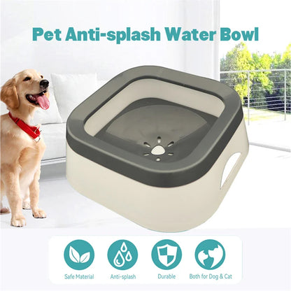 Anti-Splash Water Bowl for Dogs and Cats | No-Spill Large Capacity Pet Drinker | Puppy Cat Accessories