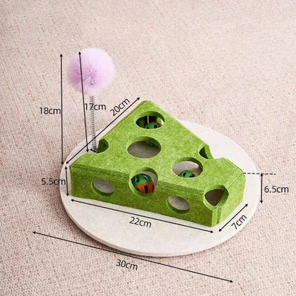 Interactive Cat Puzzle Maze Toy | Felt Box with Bell Ball